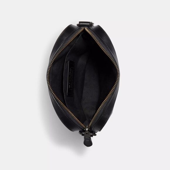 NWT Coach Black & Gunmetal Houston Flight Bag In Signature Leather - Picture 4 of 5